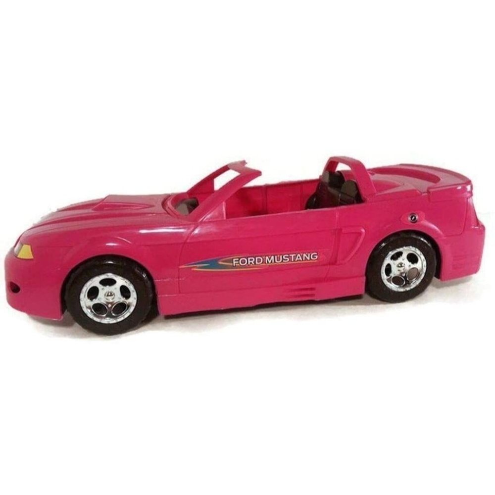 Pink Ford Mustang Free Wheeling Convertible Sports Car for Dolls 2 - Picture 2 of 7